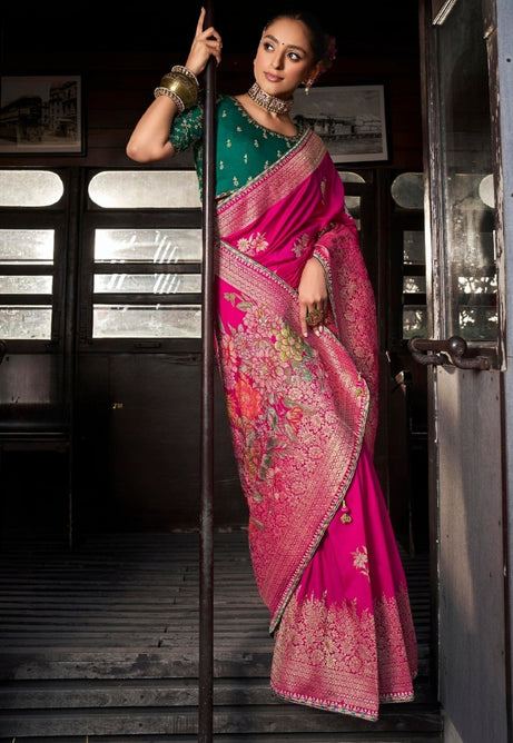 Soft Pink Soft Dola Viscous Silk Saree