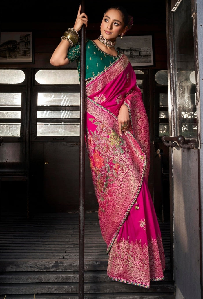 Soft Pink Soft Dola Viscous Silk Saree