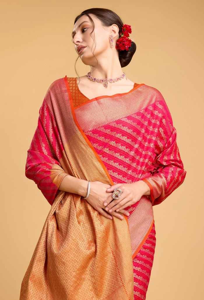 Crimson Red Patola Silk Saree