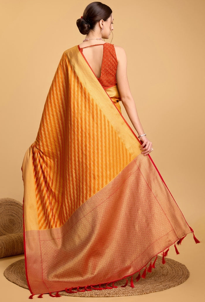 Golden Sun Yellow Patola Silk Saree