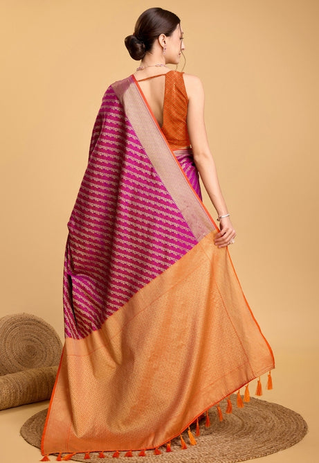 Soft Blush Pink Patola Silk Saree