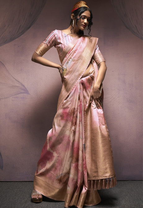 Baby Pink Soft Silk saree