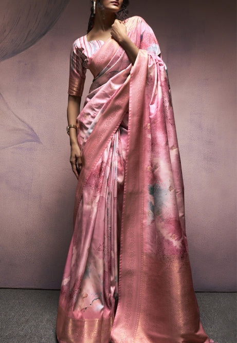 Petal Pink Soft Silk saree
