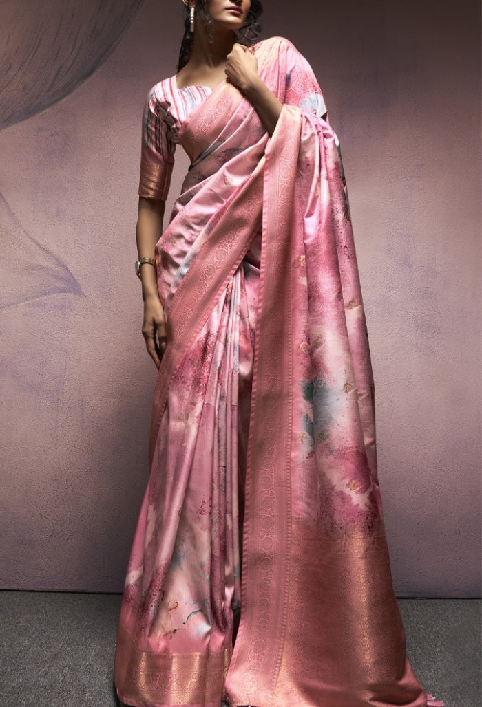 Petal Pink Soft Silk saree