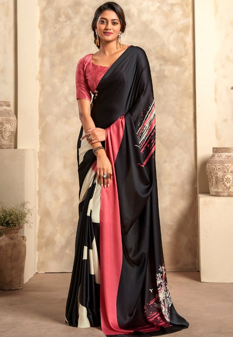 Rose Quartz Pure Sattin Crepe Saree