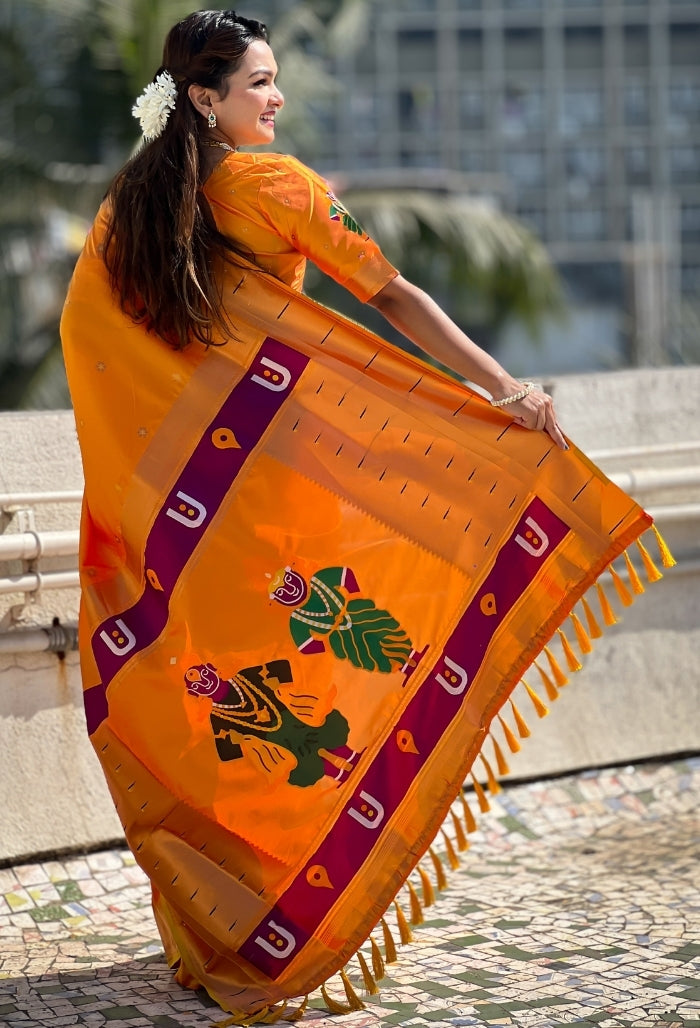 Golden Yellow Soft Silk Saree