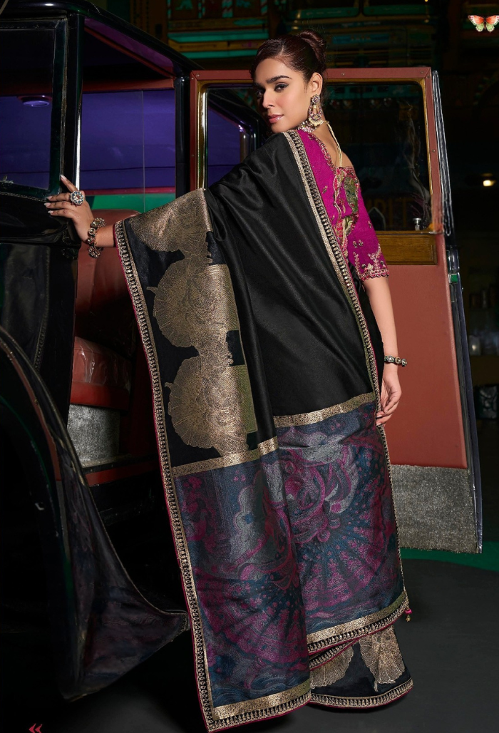 Timeless Black Pure Silk Saree