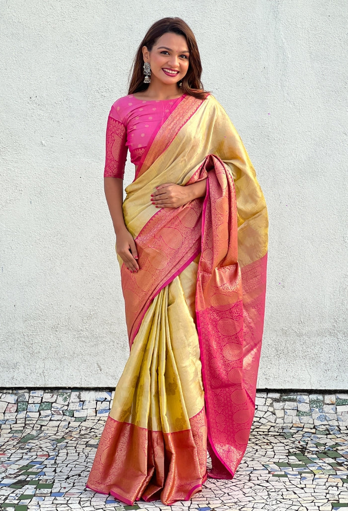 Golden Aura Tissue Silk Saree