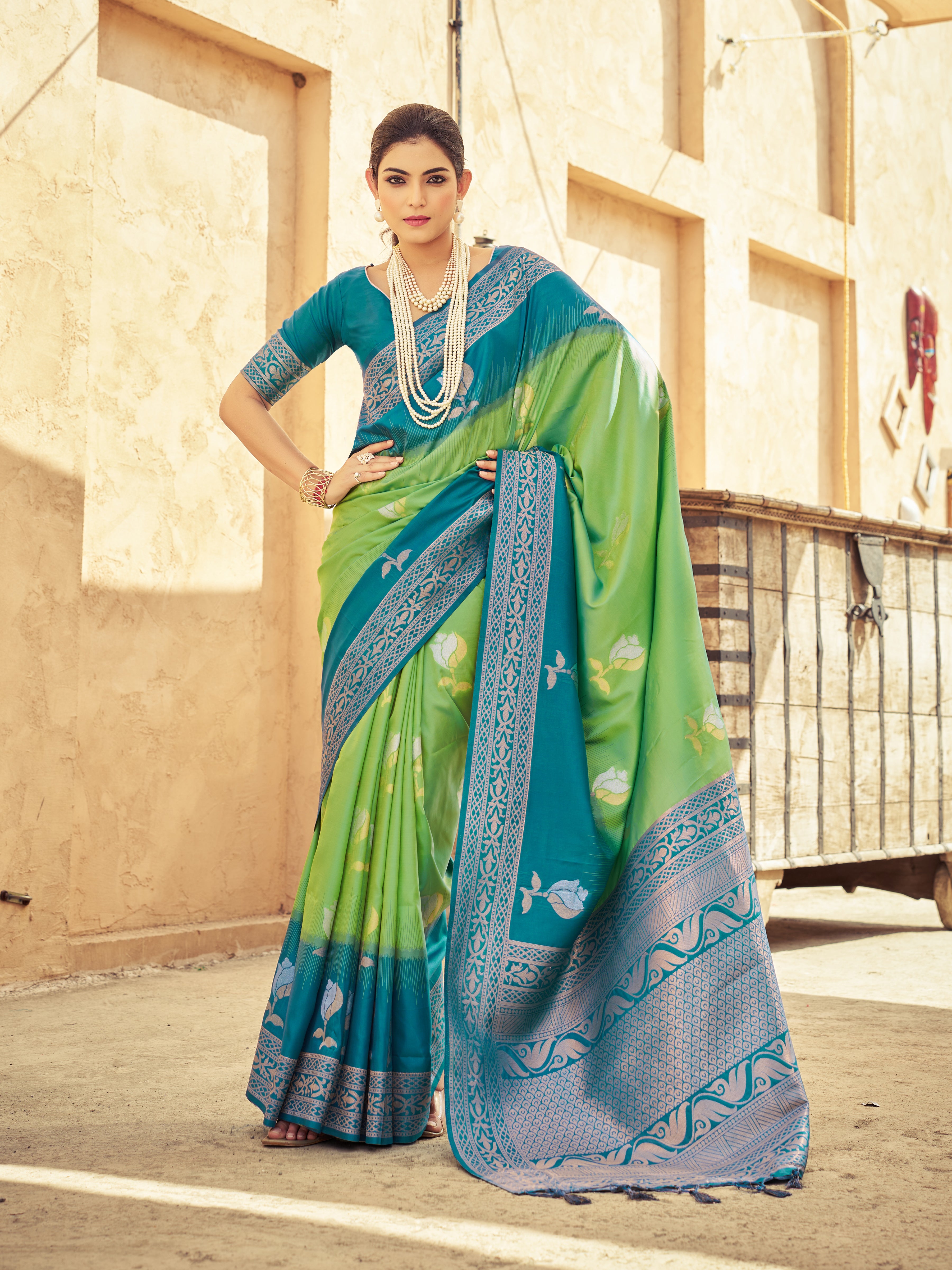 Refreshing Green Soft Silk Saree