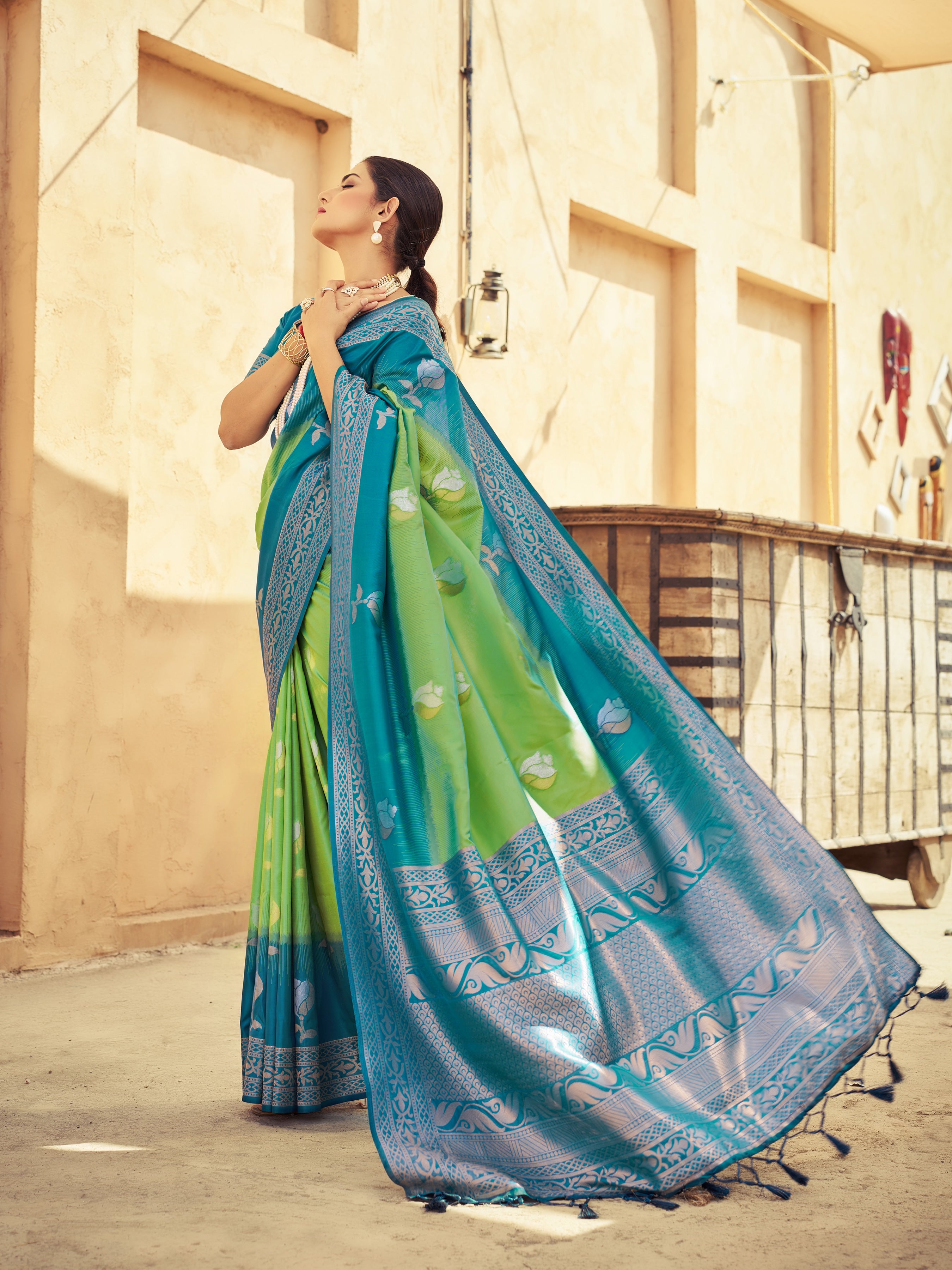 Refreshing Green Soft Silk Saree