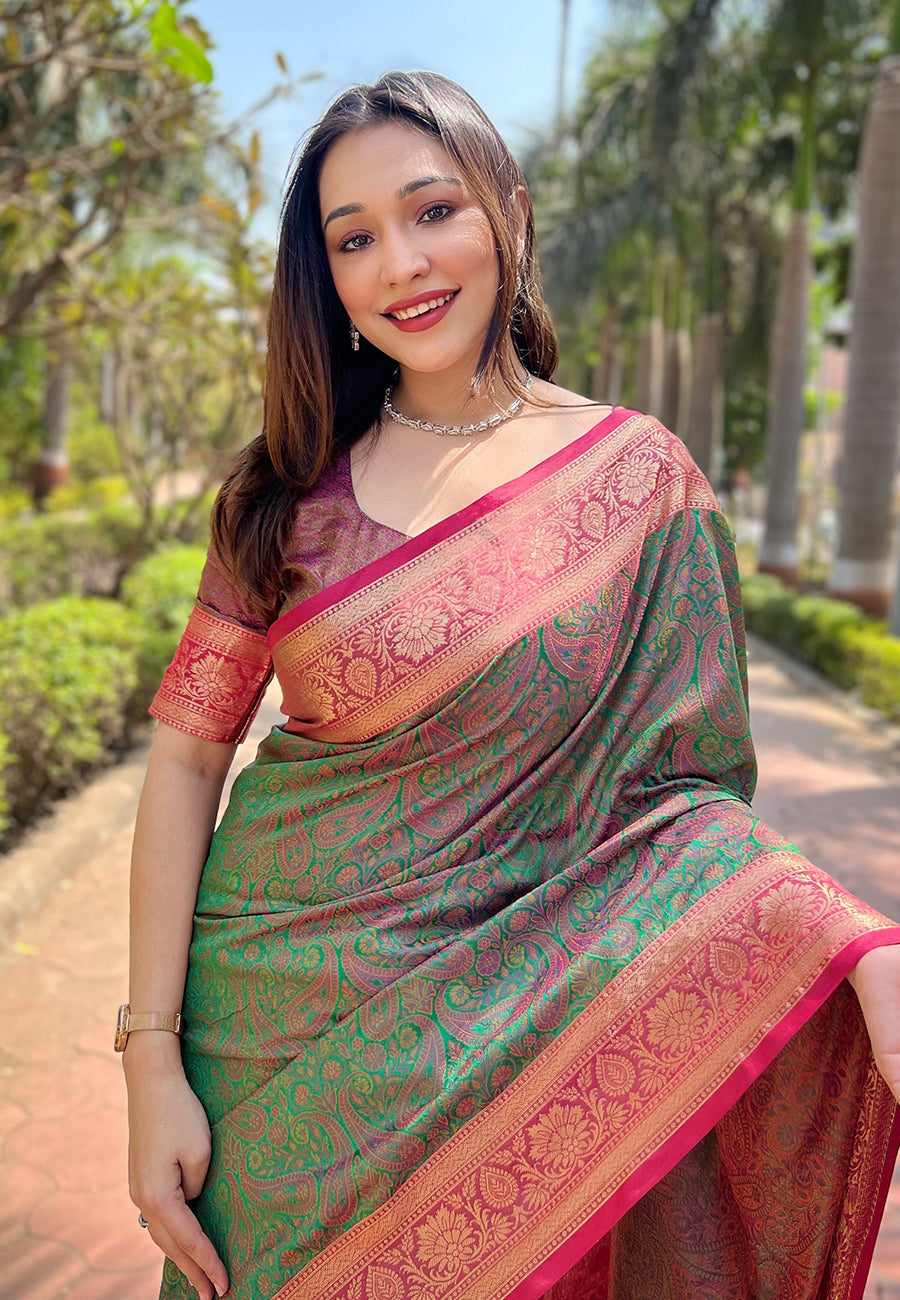 Forest Mist soft Kashmiri silk