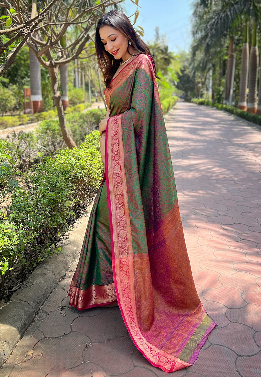 Forest Mist soft Kashmiri silk