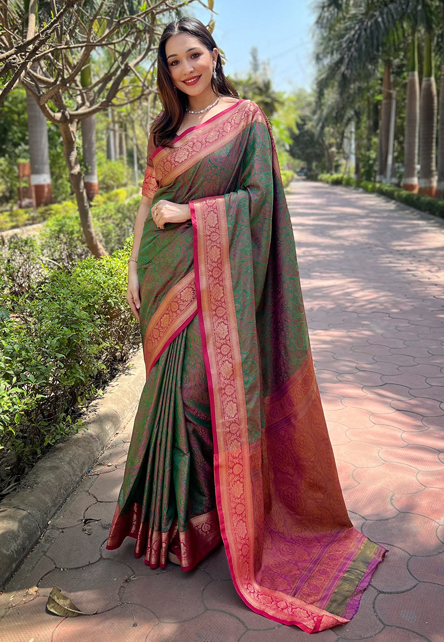 Forest Mist soft Kashmiri silk