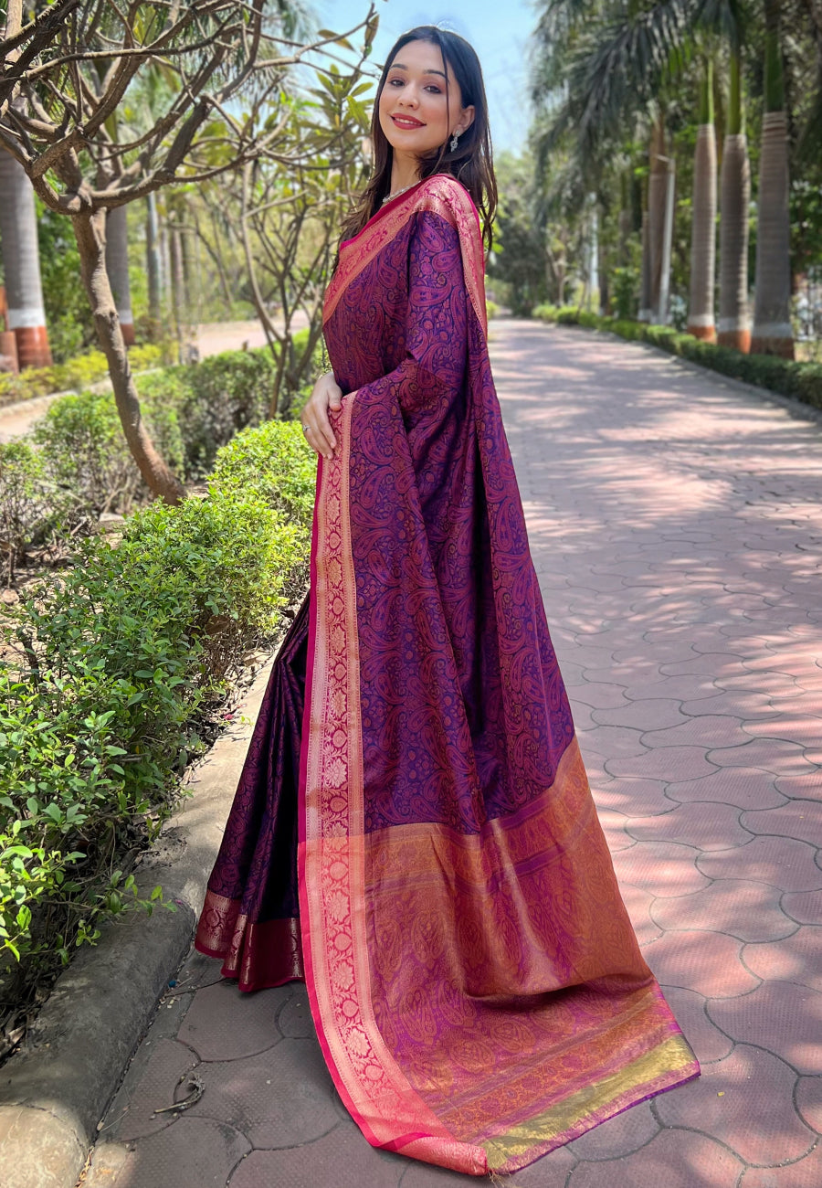 Orchid Mist soft Kashmiri silk