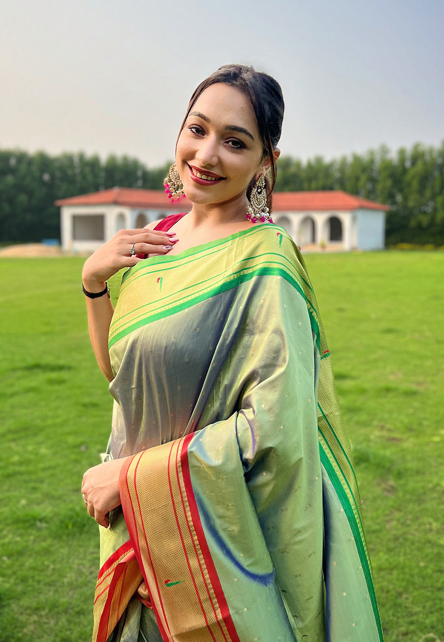 Serene Sky Blue Silk Saree