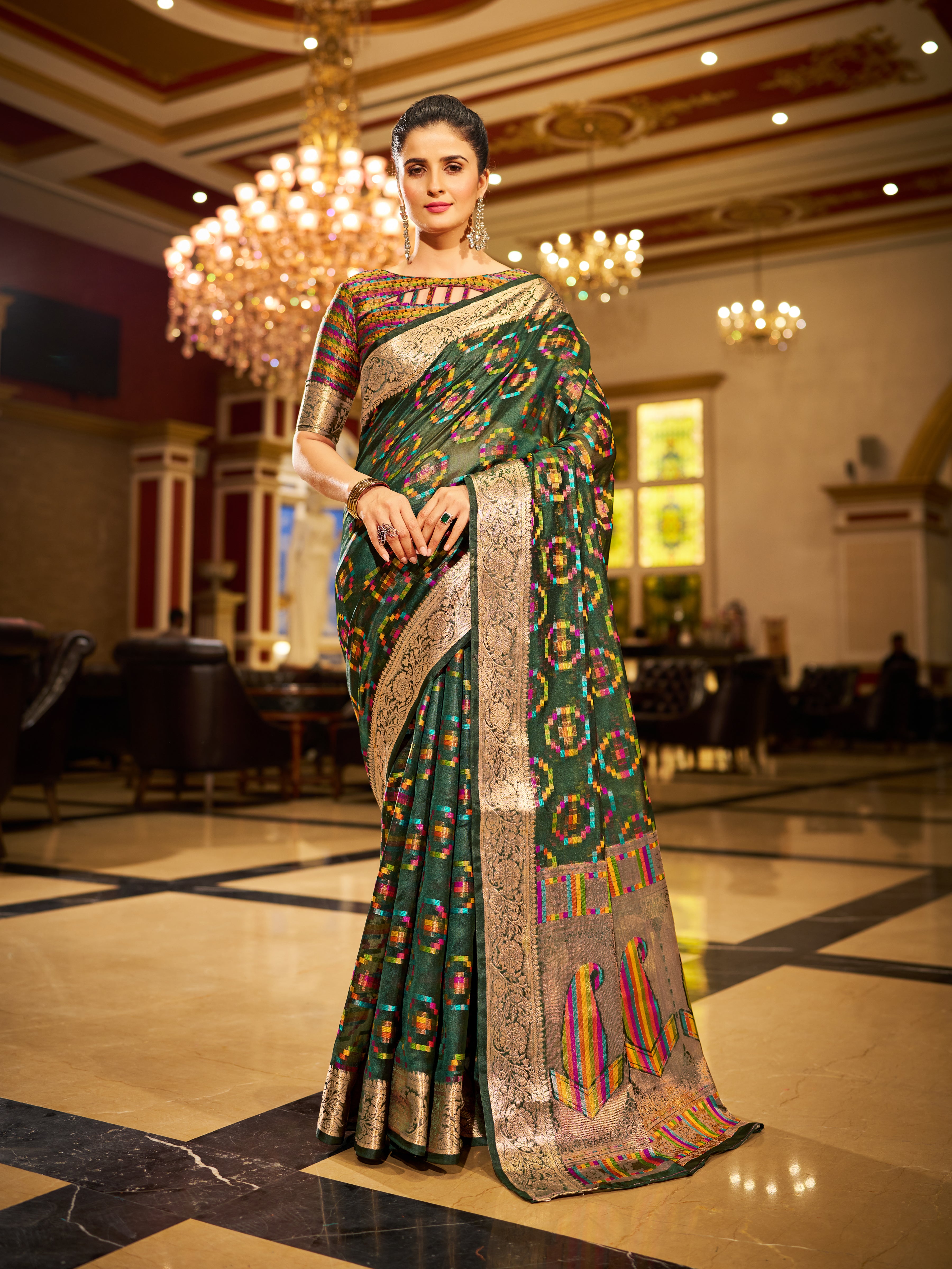 Fresh Green Organza Saree