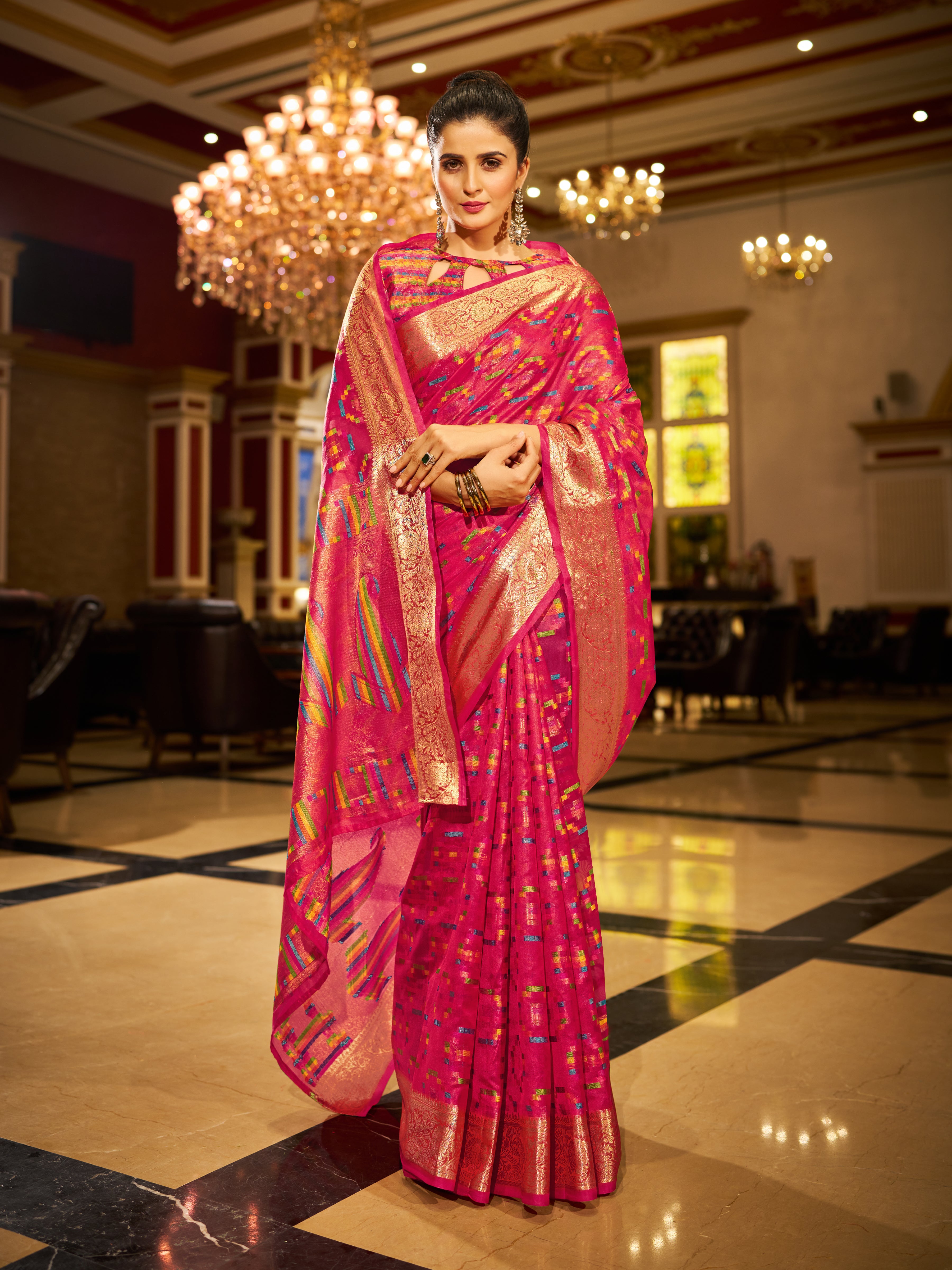 Soft Pink Organza Saree