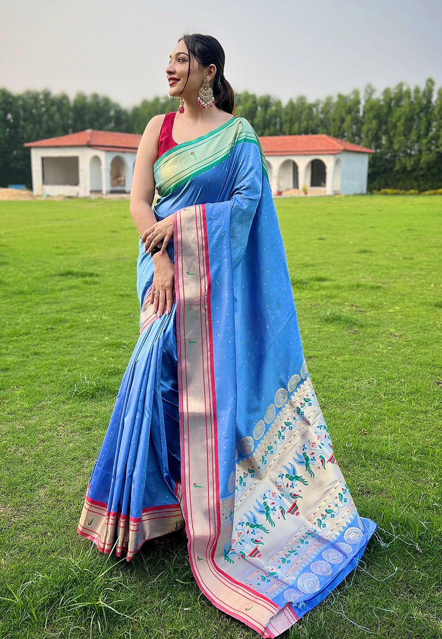 Classic Blue Silk Saree