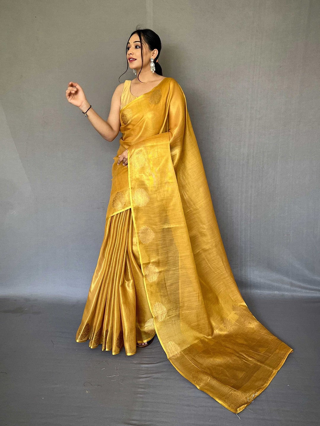 Vibrant Yellow Silk Saree