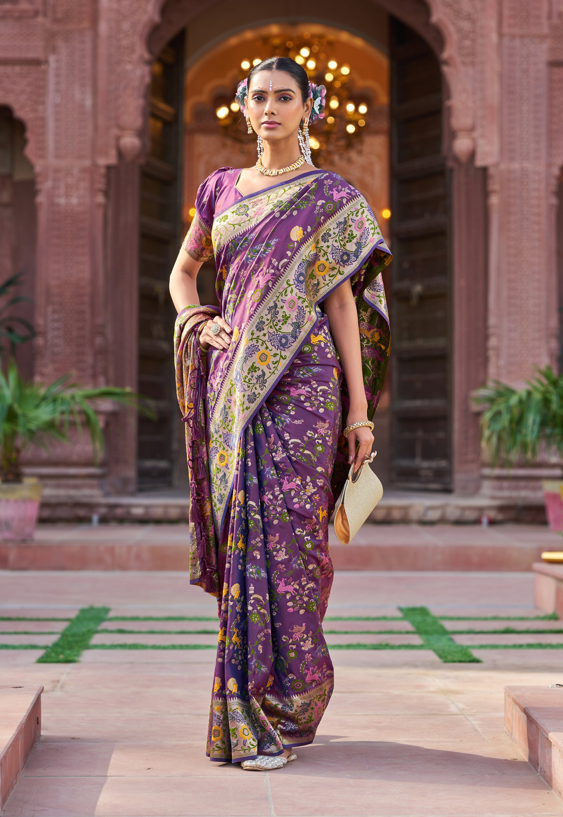 Vibrant Violet Soft Silk Saree