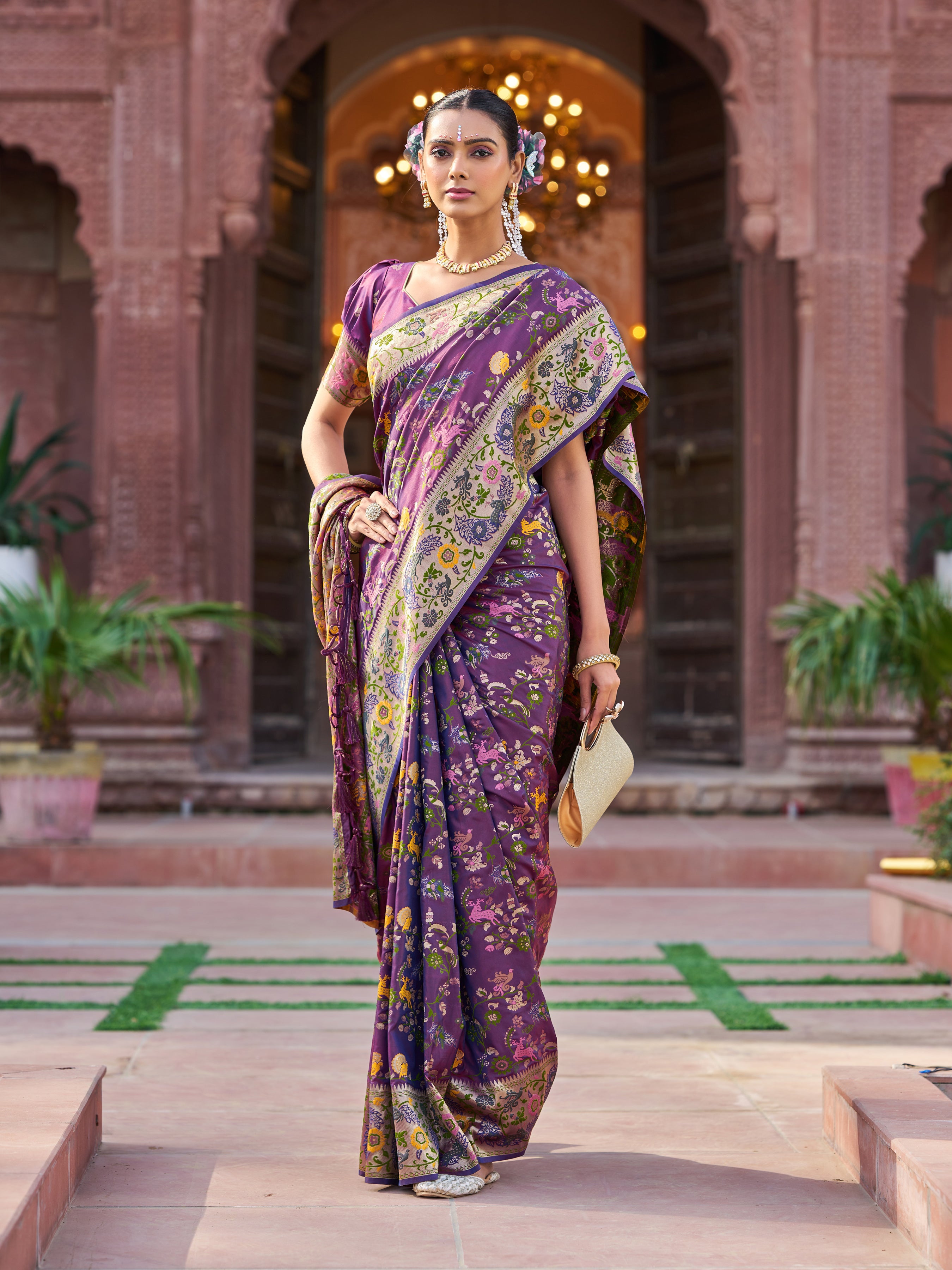 Vibrant Violet Soft Silk Saree