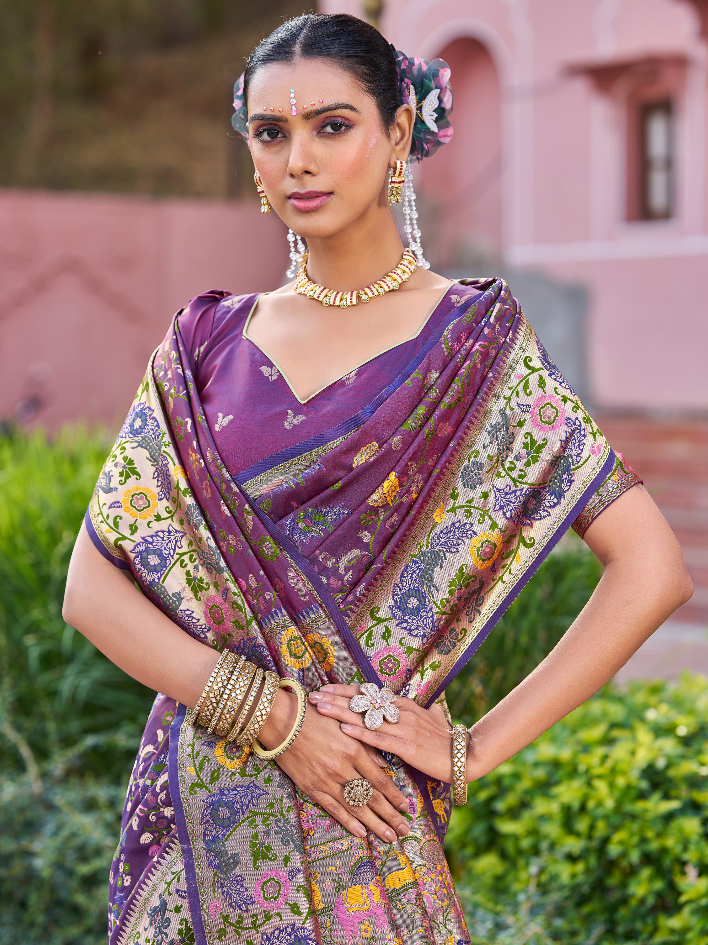 Vibrant Violet Soft Silk Saree