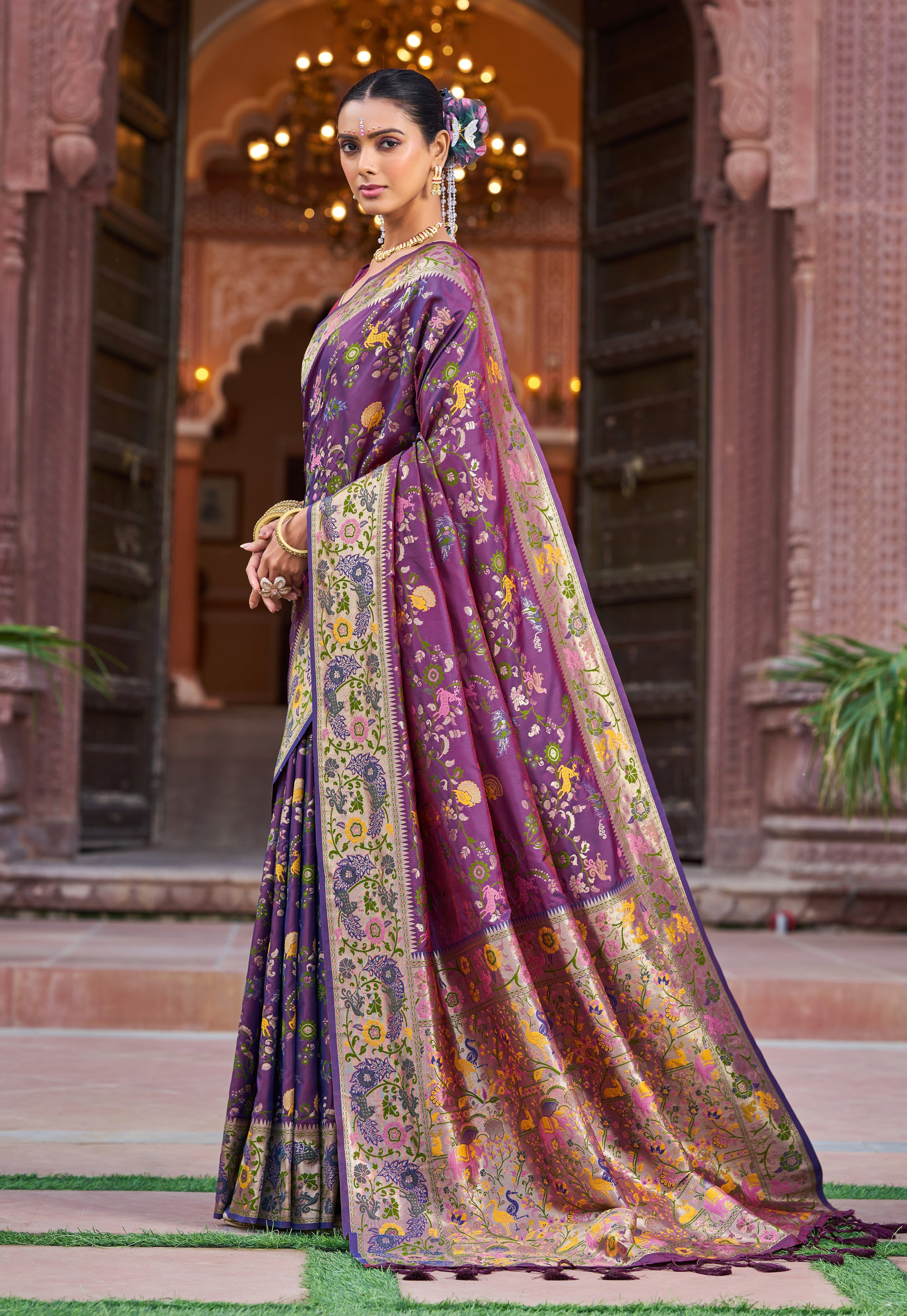 Vibrant Violet Soft Silk Saree
