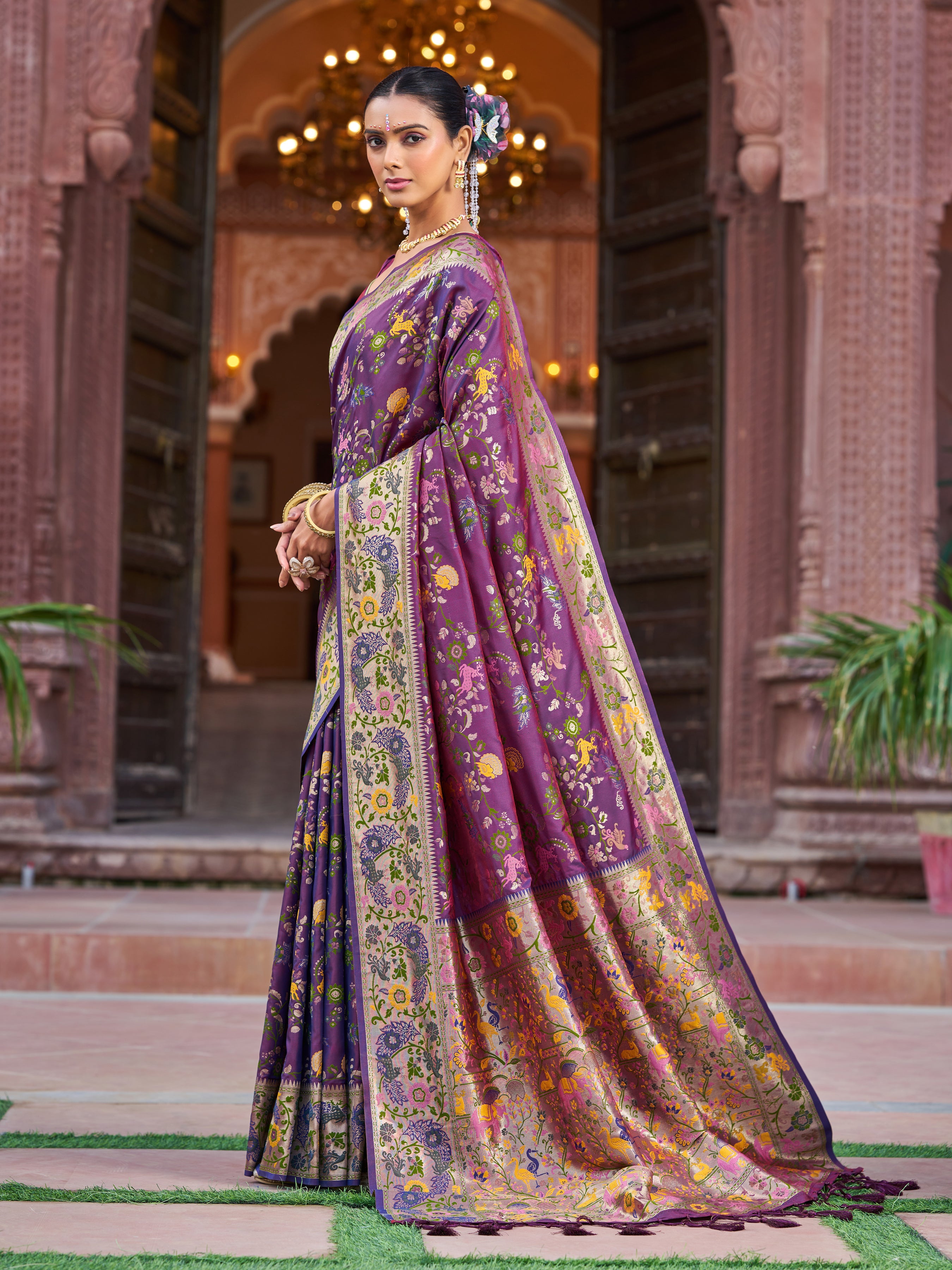 Vibrant Violet Soft Silk Saree