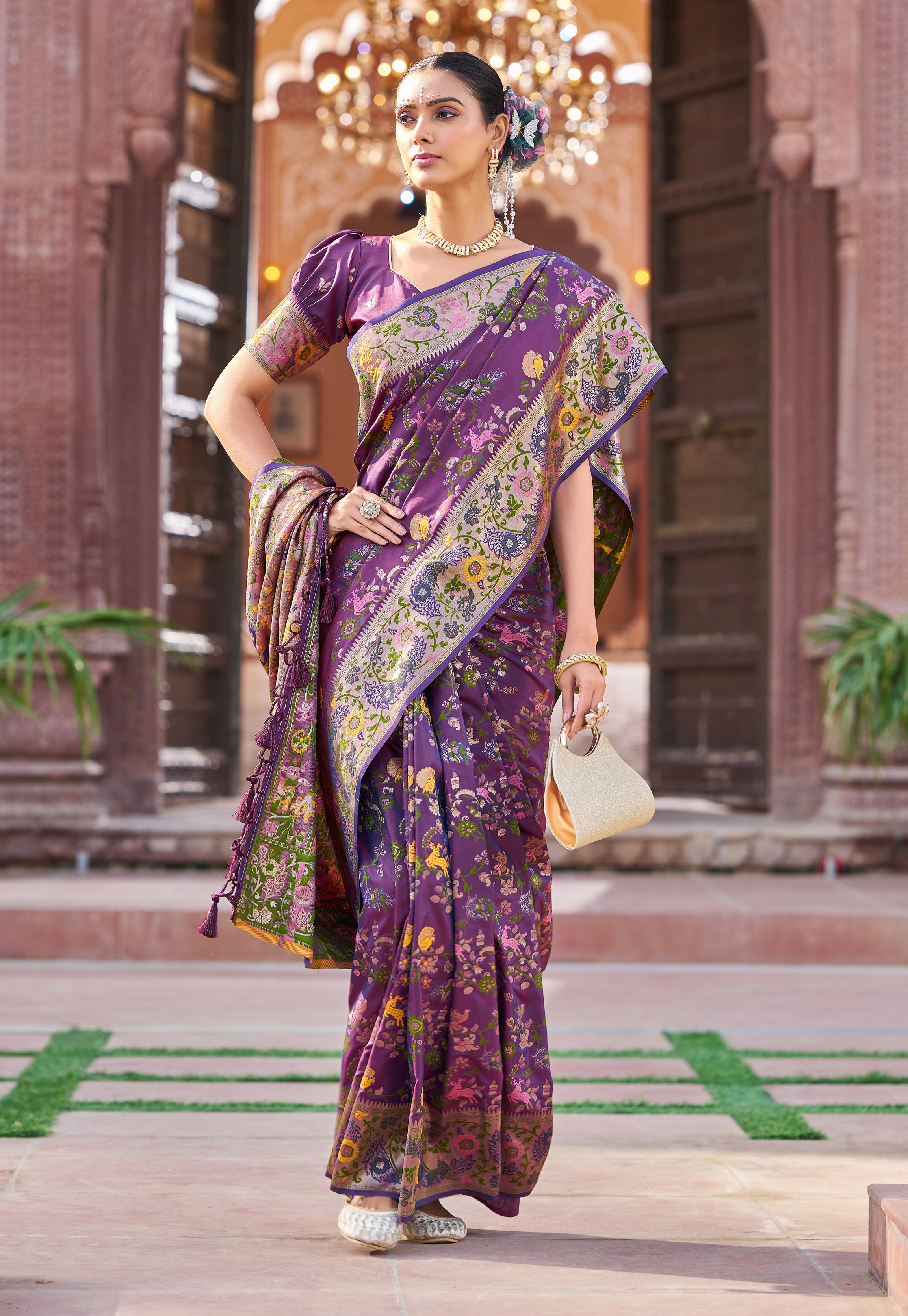 Vibrant Violet Soft Silk Saree