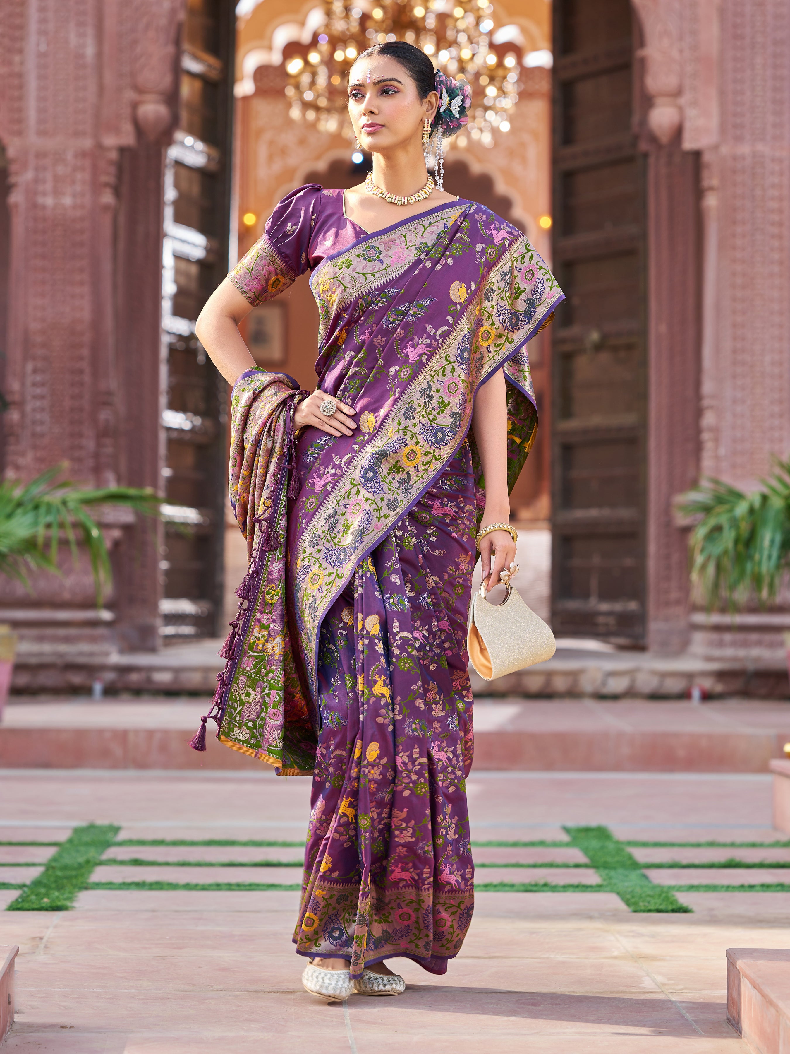 Vibrant Violet Soft Silk Saree