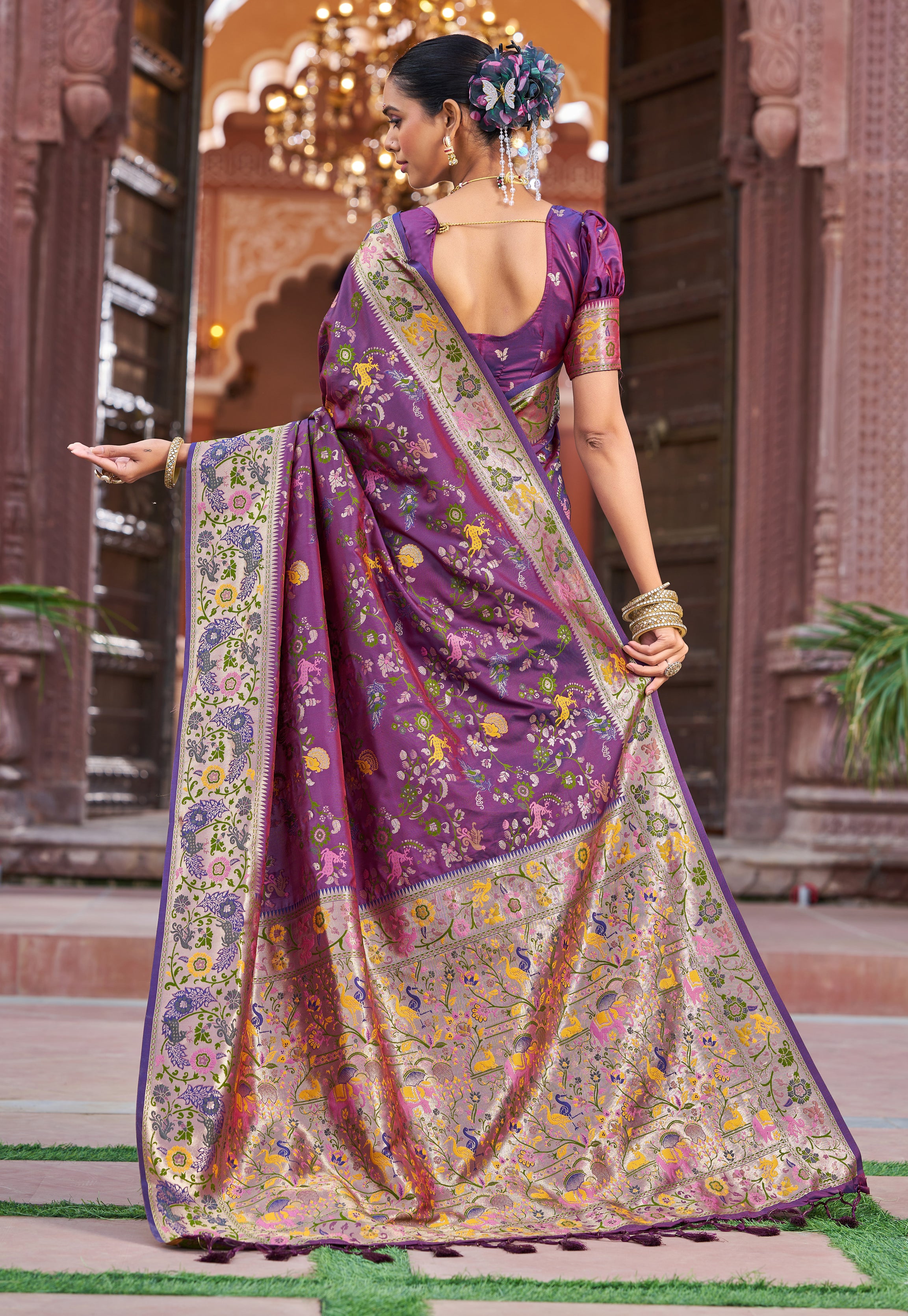 Vibrant Violet Soft Silk Saree