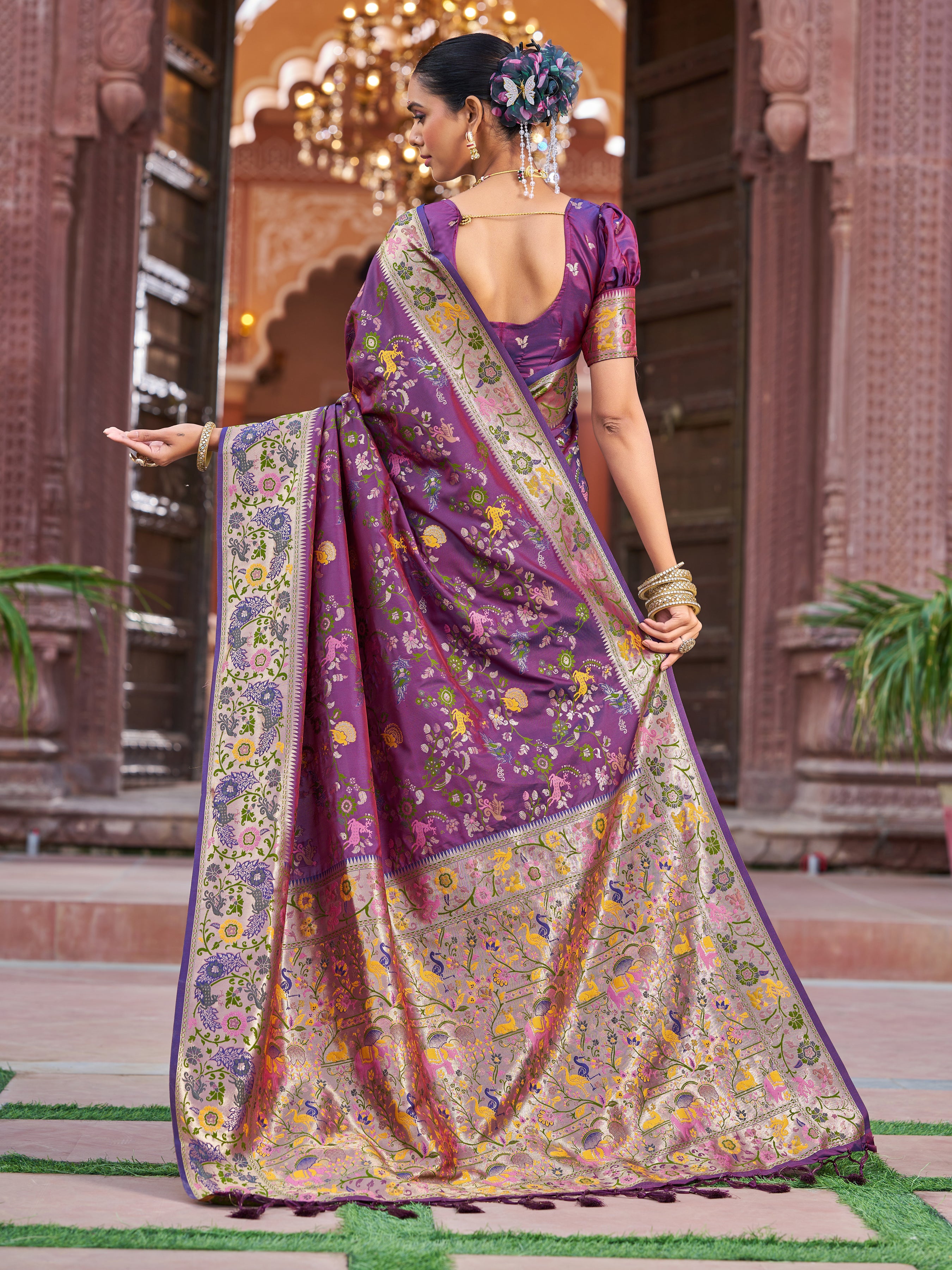 Vibrant Violet Soft Silk Saree