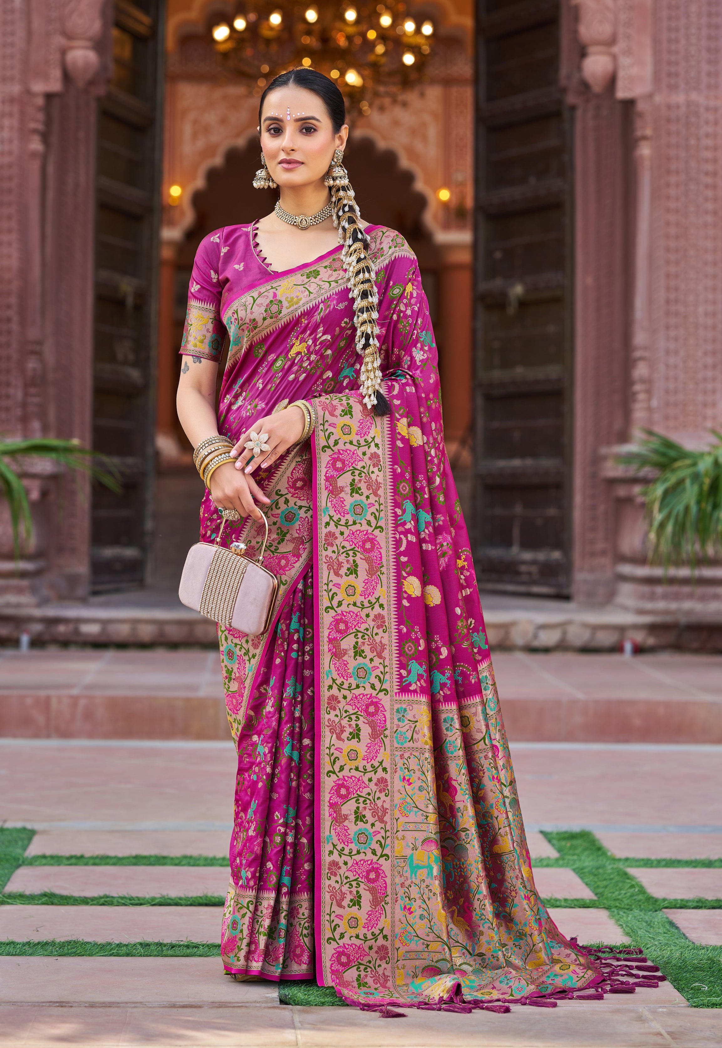 Elegant Dark Pink Soft Silk Saree