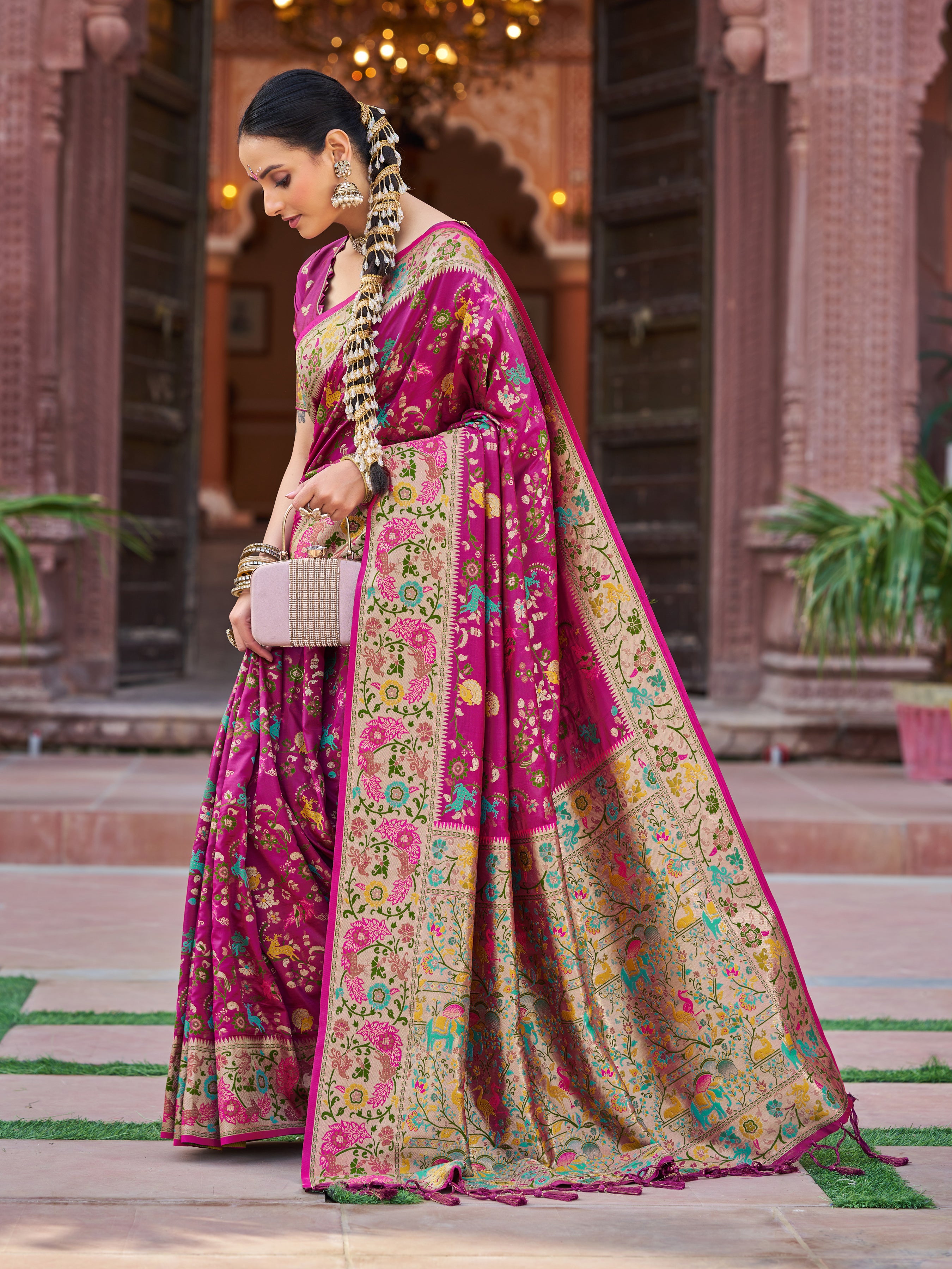 Elegant Dark Pink Soft Silk Saree