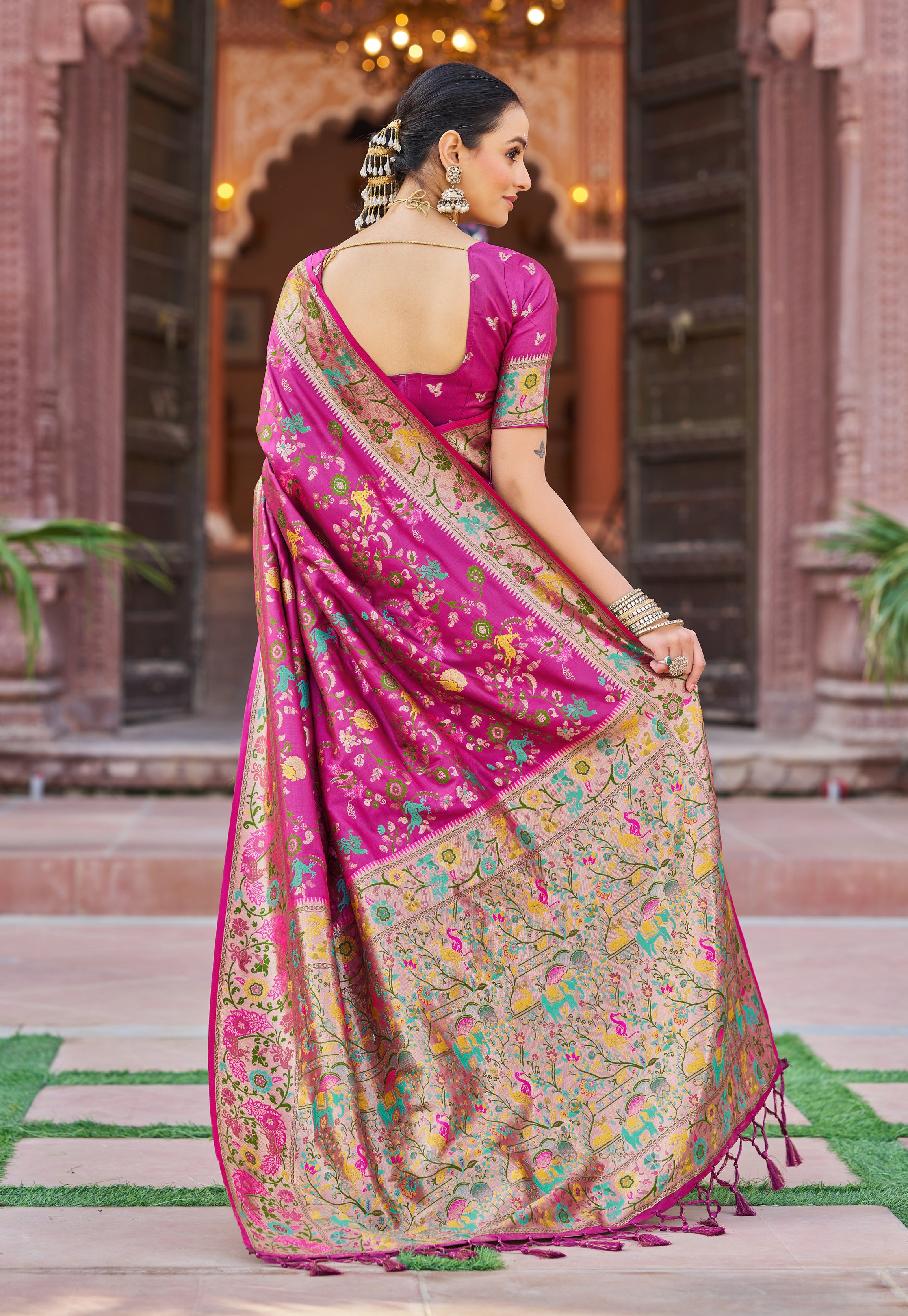 Elegant Dark Pink Soft Silk Saree