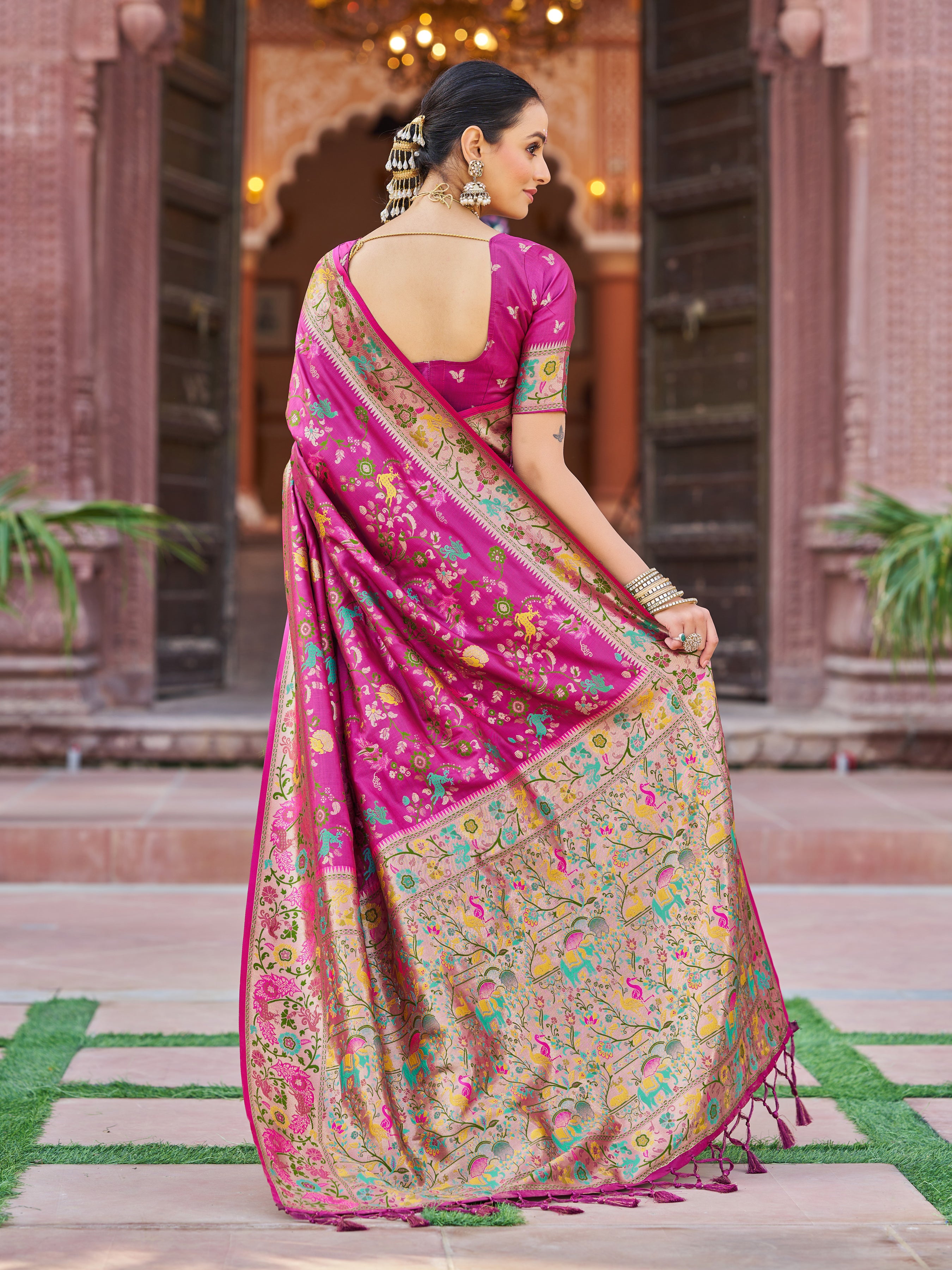 Elegant Dark Pink Soft Silk Saree