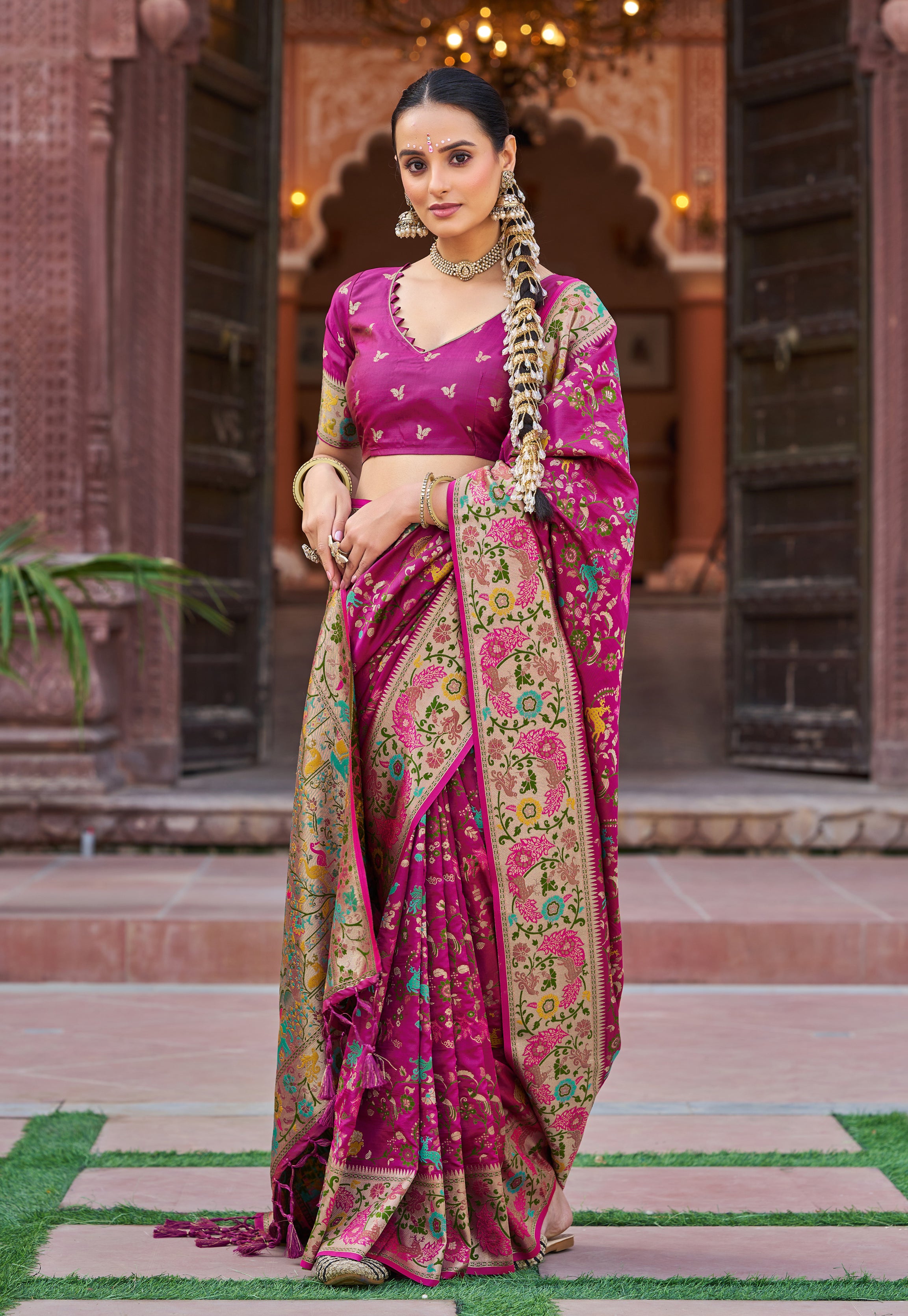 Elegant Dark Pink Soft Silk Saree