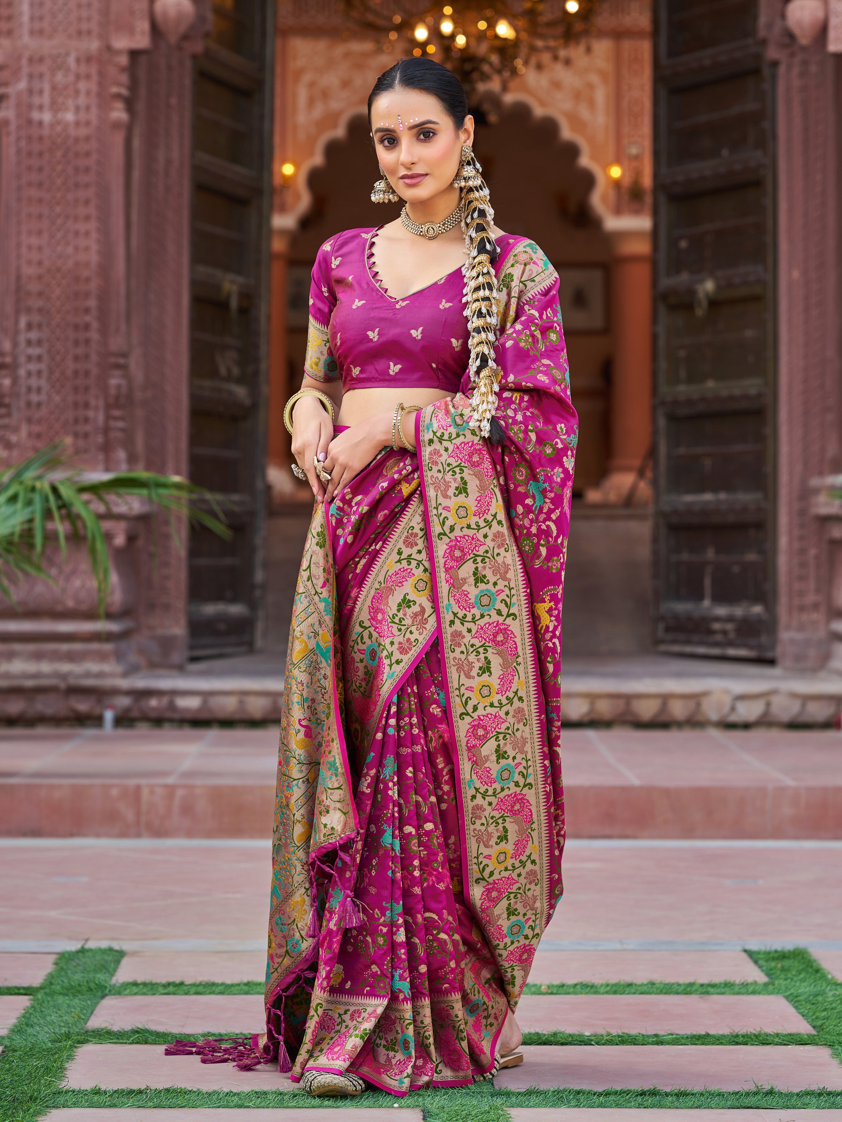 Elegant Dark Pink Soft Silk Saree