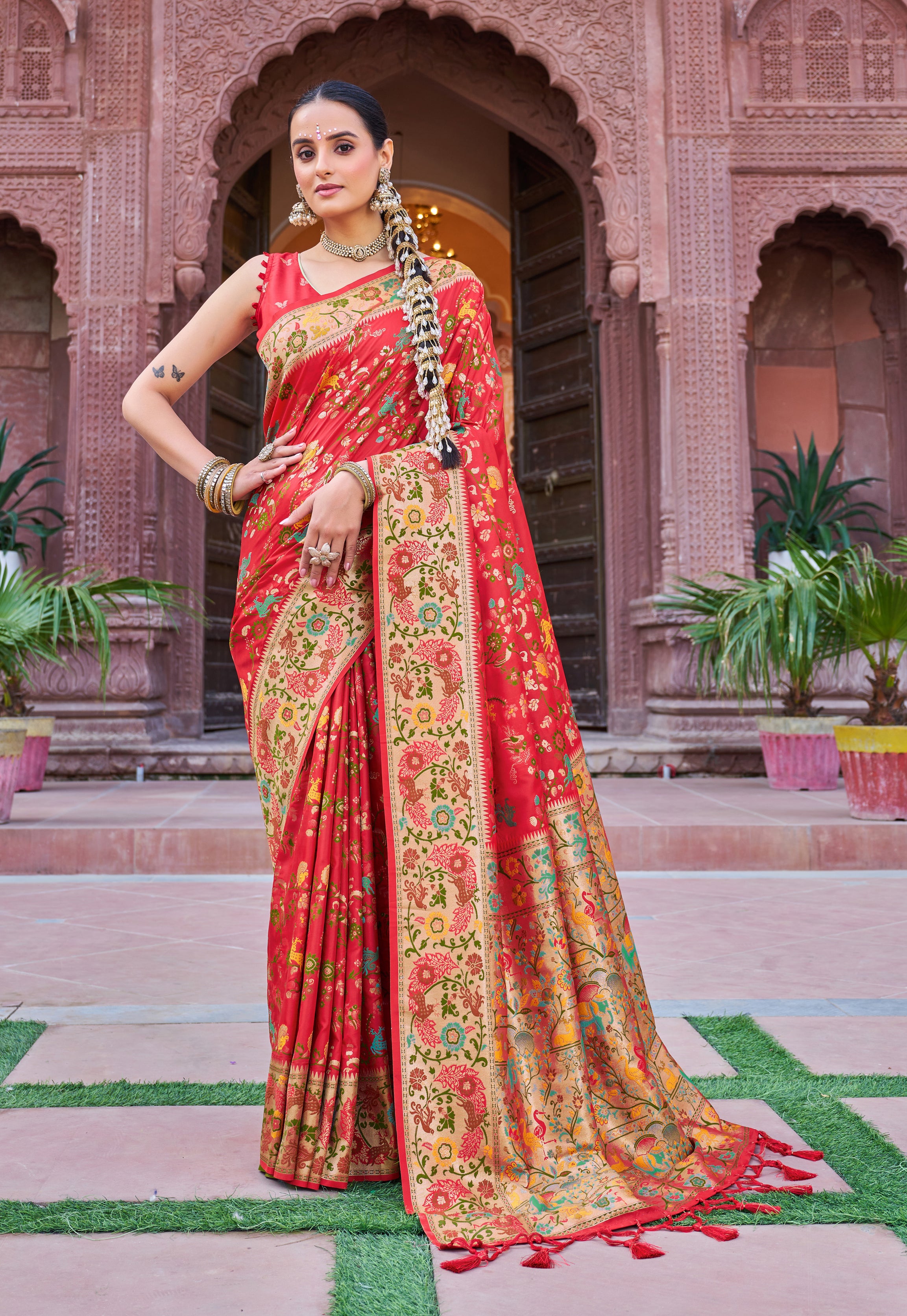Elegant Red Soft Silk Saree