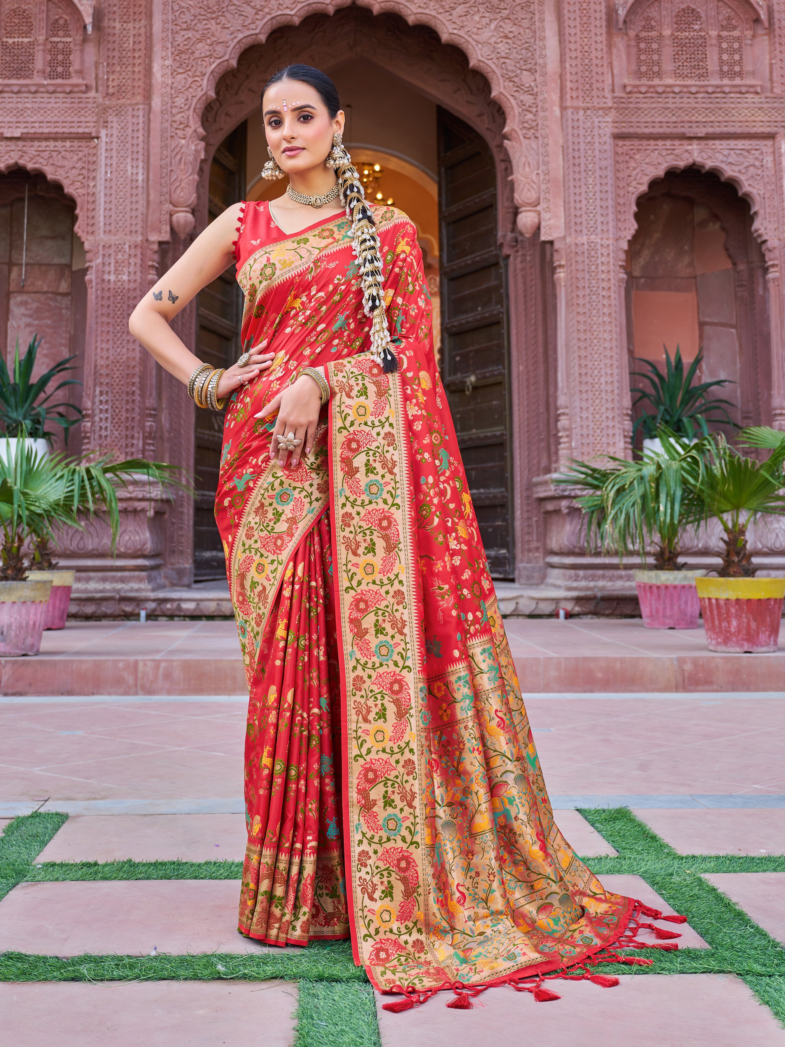 Elegant Red Soft Silk Saree