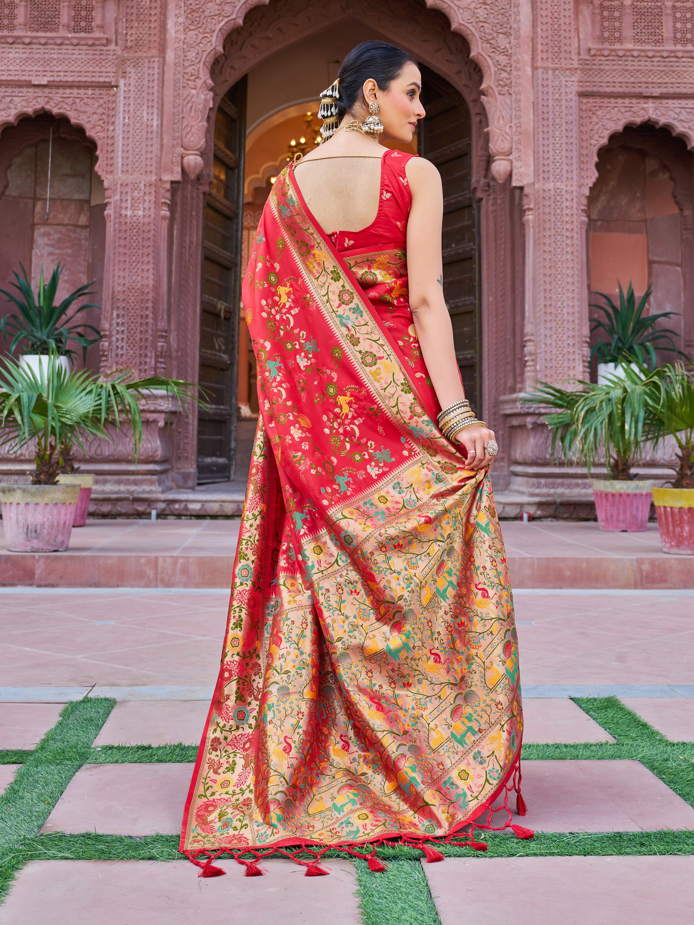 Elegant Red Soft Silk Saree
