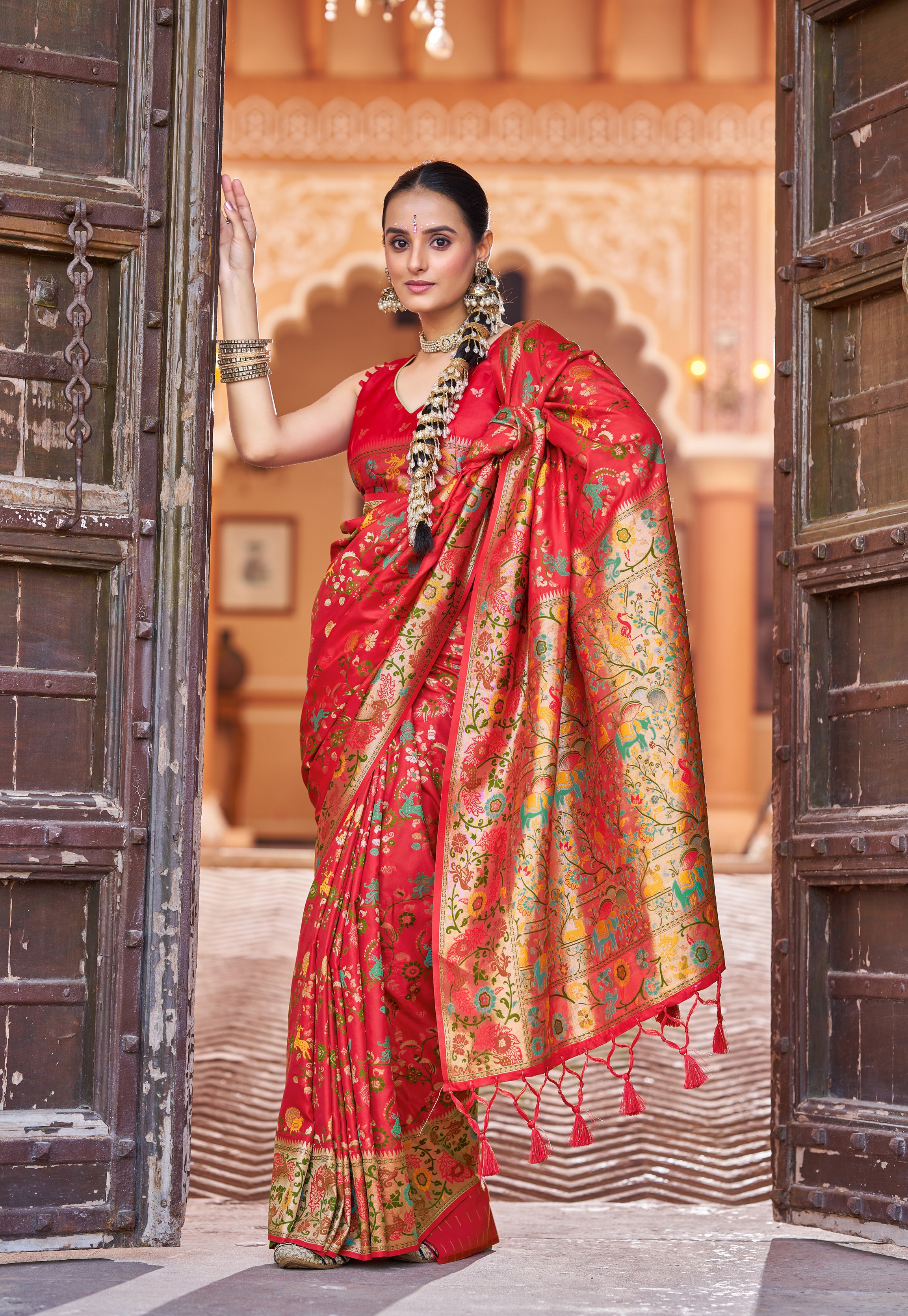 Elegant Red Soft Silk Saree