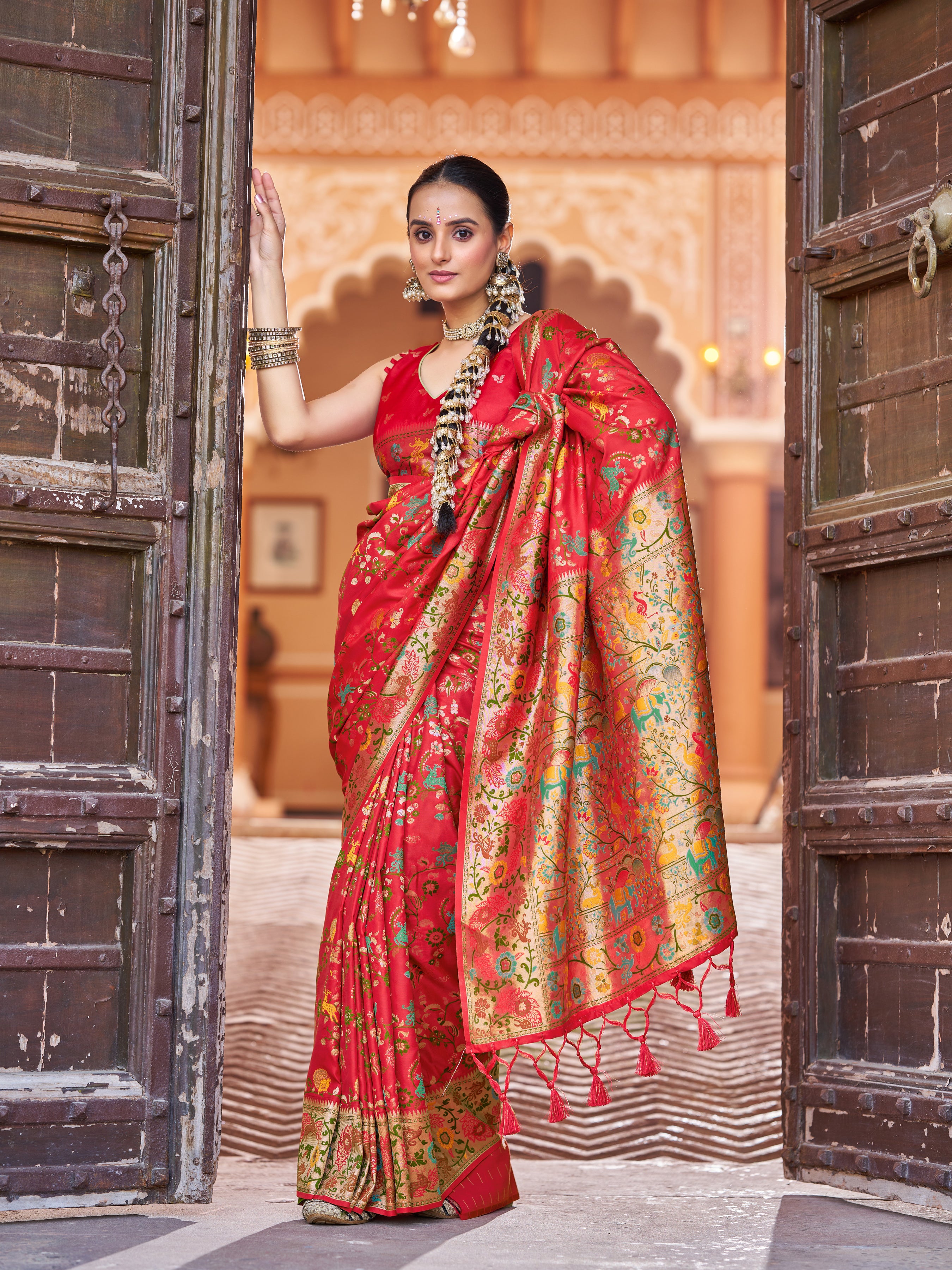Elegant Red Soft Silk Saree