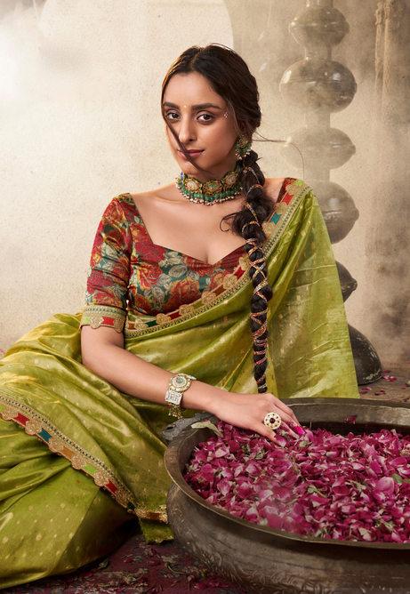 Sage Silk Pure Tissue saree