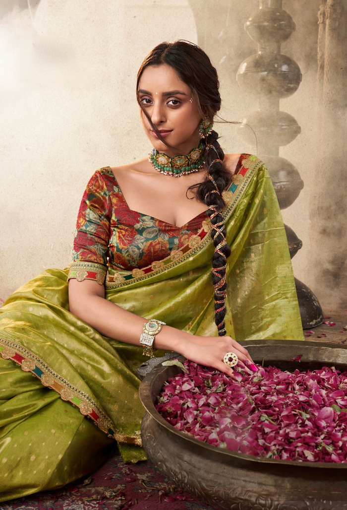 Sage Silk Pure Tissue saree