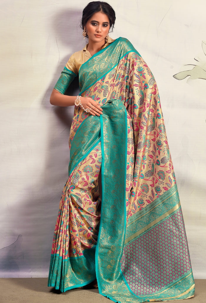 GoldenOceanic Dharamavaram Silk Saree