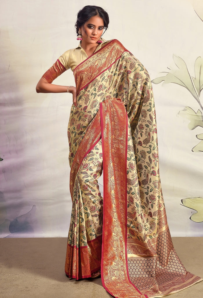 Amber Rose Dharamavaram Silk Saree