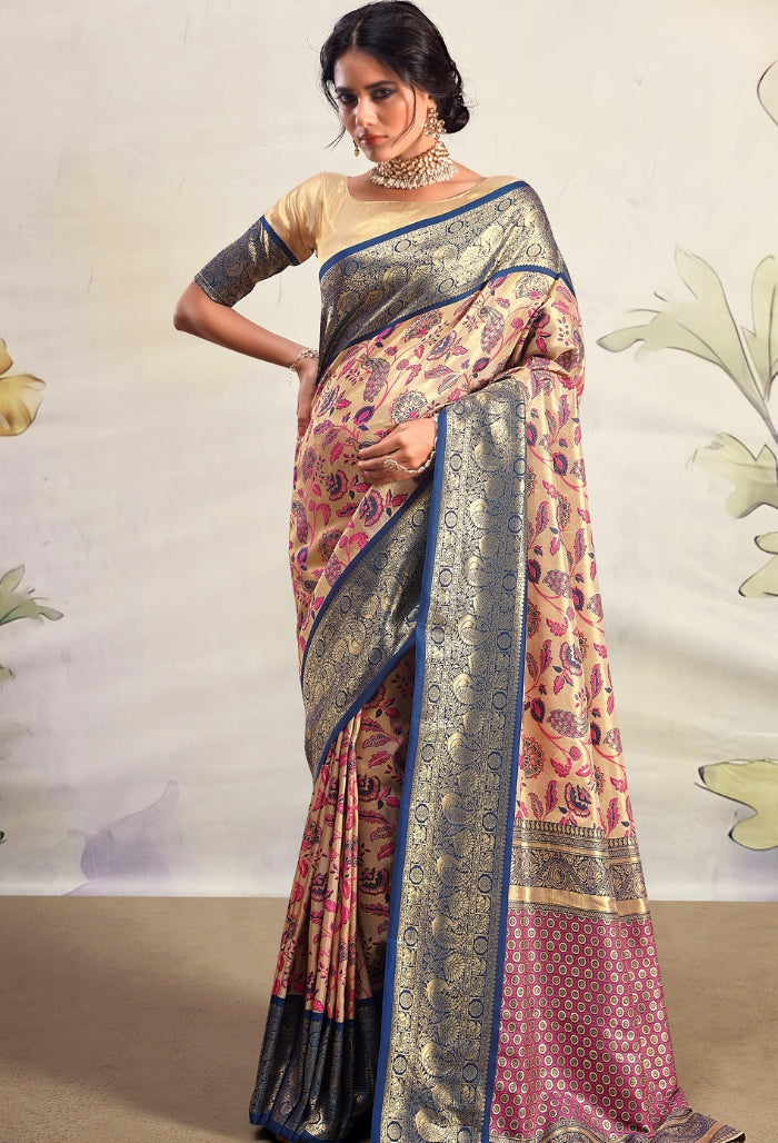 Pearl Midnight Dharamavaram Silk Saree