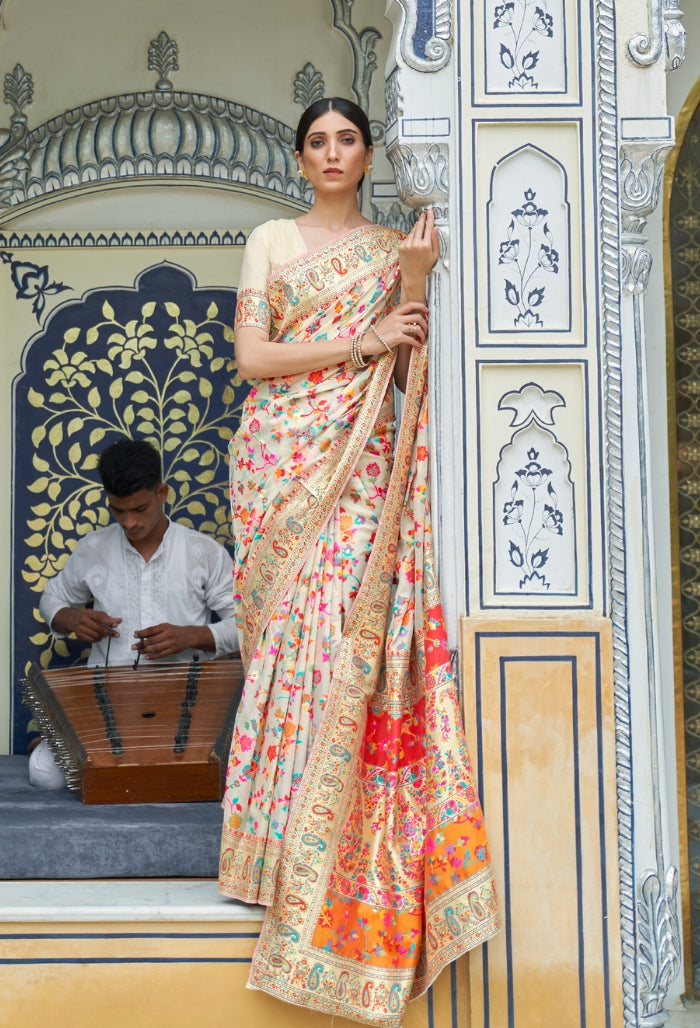 Ivory Grace Kashmiri Modal Silk Saree