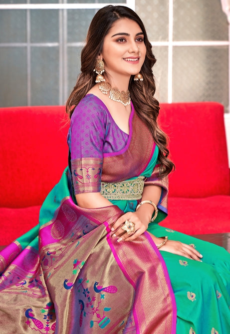 Majestic Feather  Peshwai Paithani Silk saree